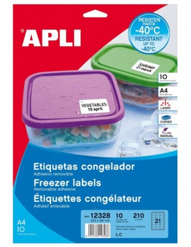 Etiquetas para congelador adhesivo removible