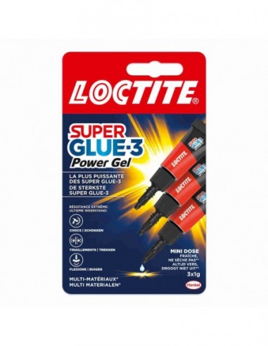 Pegamento Loctite Super Glue-3 Mono dosis 3x1 Power Gel