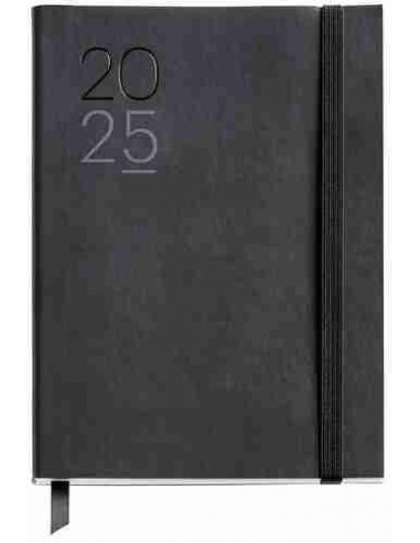 Agenda Semana Vista flexible cosida Journal Luxor 122 x 168 negro 2025