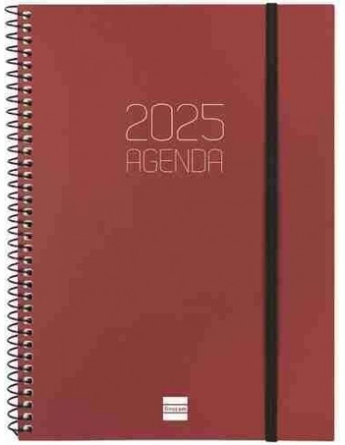 Agenda Semana Vista Horizontal Opaque E10 Burdeos Catal  n 2025 Finocam