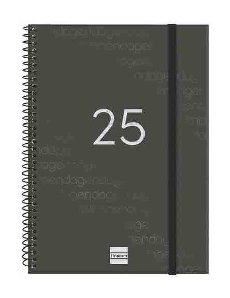 Agenda Semana Vista Year E10 Negro Catal  n 2025