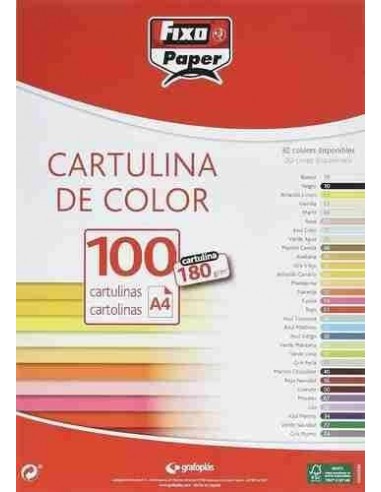 Cartulinas blancas A4 paquete de 100 hojas 180 gr