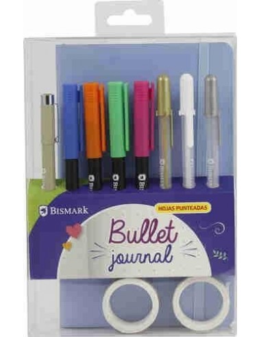 Set Libreta Bullet tapa soft con rotuladores pincel y bol  grafo