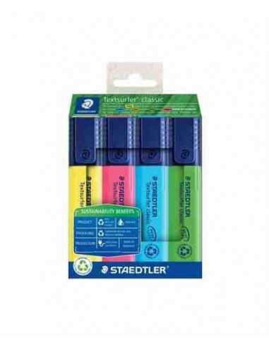 Estuche ECO  marcador fluorescente Textsurfer 364 Staedtler   4 pzas surtidas