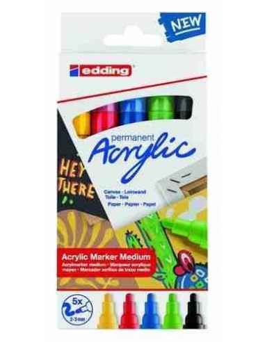 Rotuladores edding   acrylic marker 5100 colores b  sicos