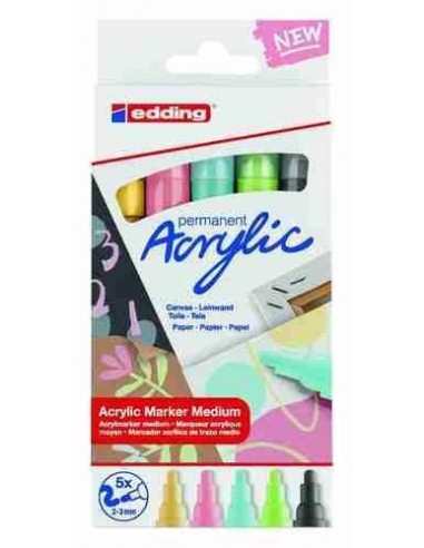 Rotuladores edding   acrylic marker 5100 colores pastel