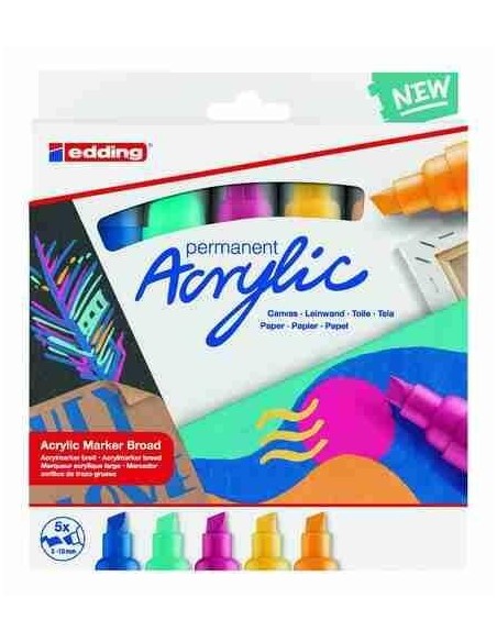 Rotuladores edding® acrylic marker 5000 colores abstractos