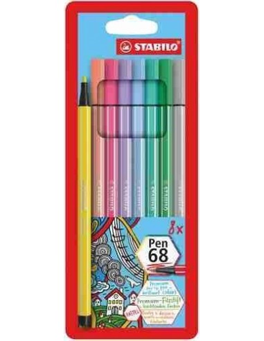 Estuche Pen 68 acuarelable 8 uds