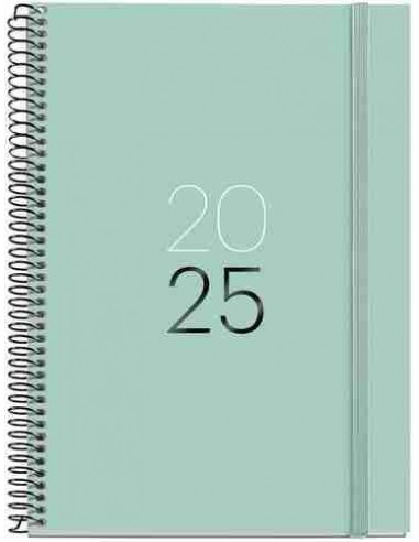 Agenda Semana Vista Espiral Plus cart  n 155 x 213 Calm Aqua 2025