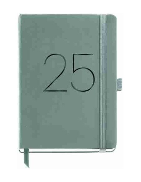 Agenda Semana Vista r  gida cosida Plus Chester 155 x 213 verde Catal  n 2025