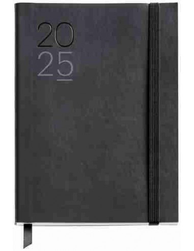 Agenda Semana Vista flexible cosida Journal Luxor 122 x 168 negro Catal  n 2025