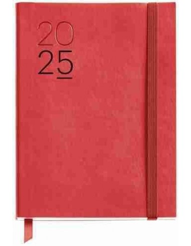 Agenda Semana Vista flexible cosida Journal Luxor 122 x 168 rojo 2025