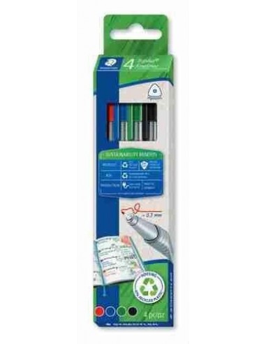 Estuche ECO  Triplus fineliner 334 Staedtler   4 pzas surtidas