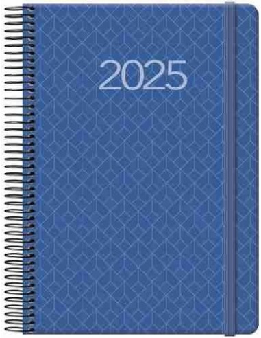 Agenda D  a P  gina Newport Espiral 14x20 Azul 2025