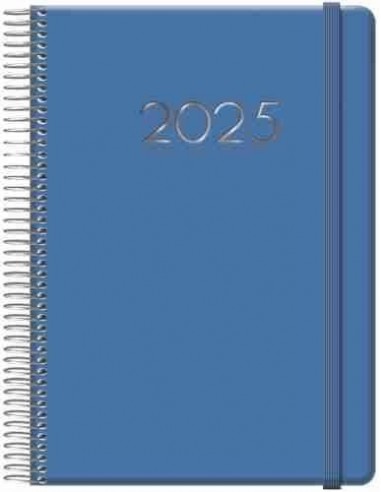 Agenda D  a P  gina Denver Espiral 15x21 Azul marino 2025