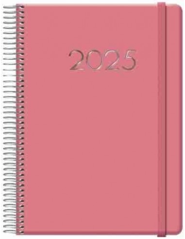 Agenda D  a P  gina Denver Espiral 15x21 Rosa 2025