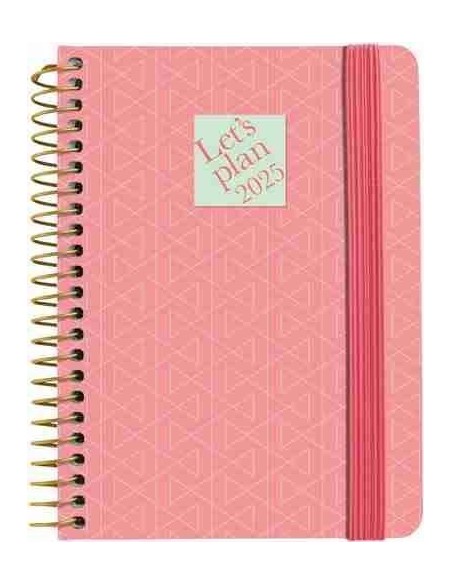 Agenda 25 D/P A6 GEOMETRICO Coral