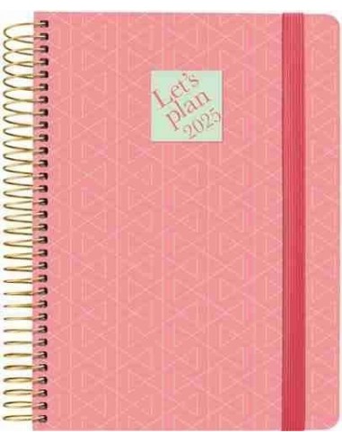 Agenda 25 D P 15X21 GEOMETRICO Coral