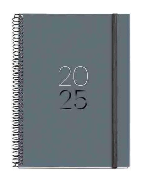 Agenda Semana Vista Espiral Plus cart  n 155 x 213 Calm Grafito 2025