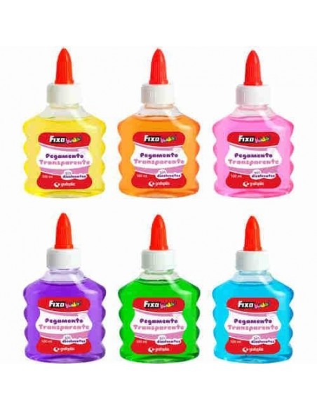 Pegamento transparente de colores surtidos 100 ml