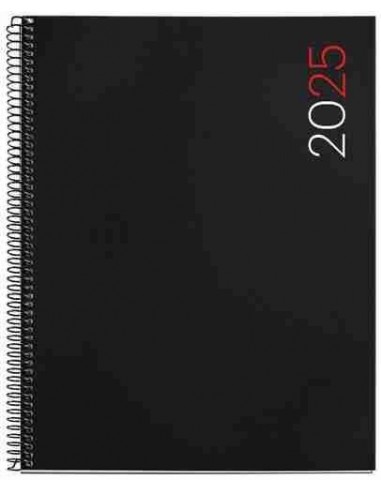 Agenda Semana Vista Vertical Espiral Pro polipropileno City 210x270 negro 2024