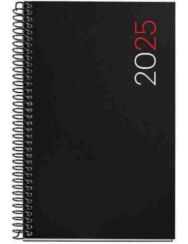 Agenda D  a P  gina polipropileno Espiral activa City 117 x 182 negro Catal  n 2025