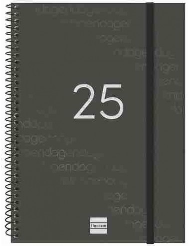 Agenda Semana Vista Year E10 Negro Catal  n 2025