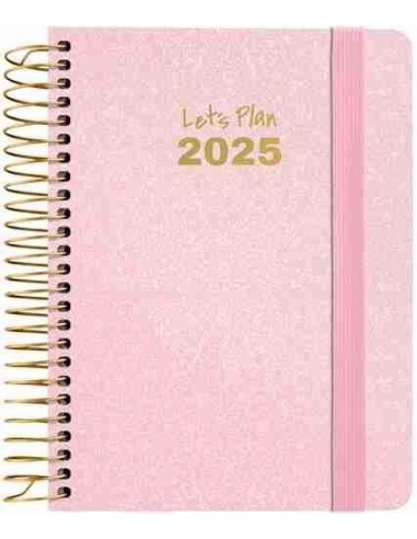 Agenda 25 D P A6 METALLIC rosa pastel