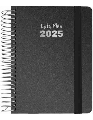 Agenda 25 D P A6 METALLIC negro