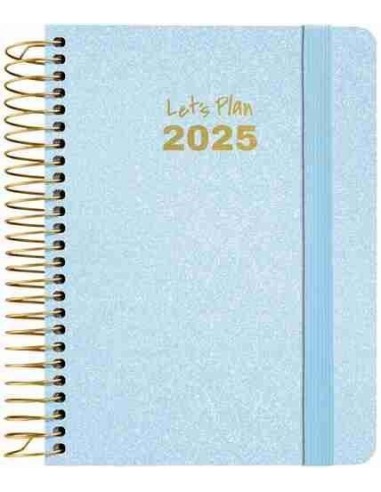 Agenda 25 D P A6 METALLIC azul pastel