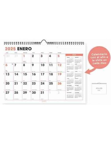 Calendario pared 2025 Office  42 x 30 cm