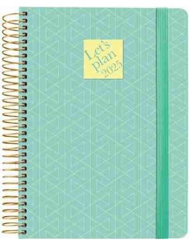 Agenda 25 D P 15X21 GEOMETRICO Turquesa