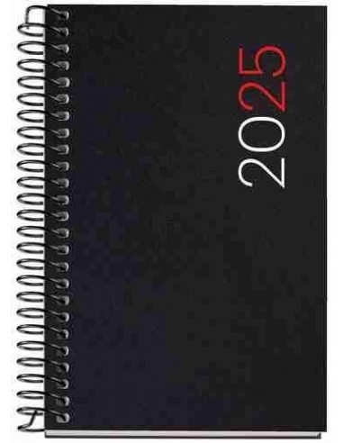 Agenda Semana Vista Horizontal polipropileno Espiral Caddy City 80 x 120 negro 2025