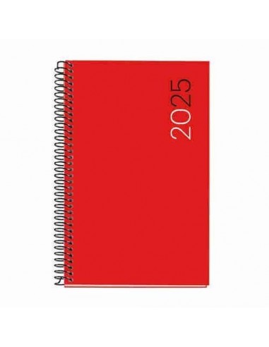 Agenda D  a P  gina polipropileno Espiral actiba City 117 x 182 rojo Catal  n 2025