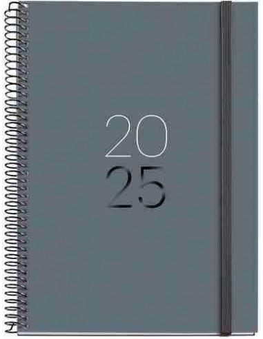 Agenda Semana Vista Espiral Plus cart  n 155 x 213 Calm Grafito Catal  n 2025