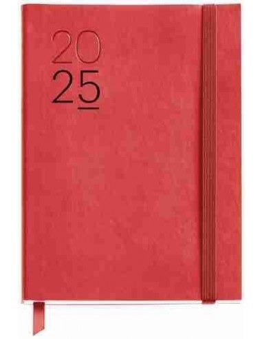 Agenda D  a P  gina flexible cosida Journal Luxor 122 x 168 rojo 2025