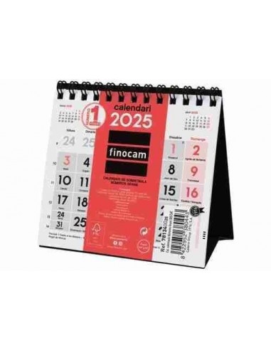 Calendario de sobremesa Mes Vista n  meros grandes XXS Catal  n 2025