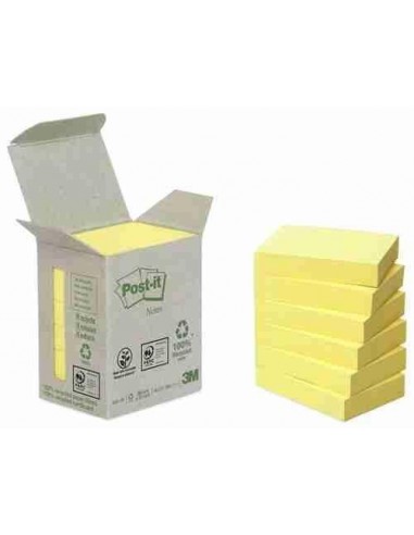 Notas Post it   recicladas amarillas