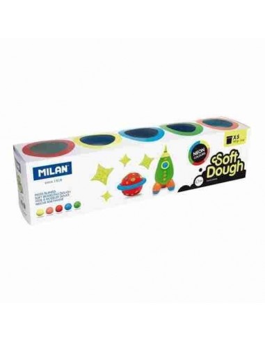 Caja 5 botes 142 g pasta blanda Neon Soft Dough