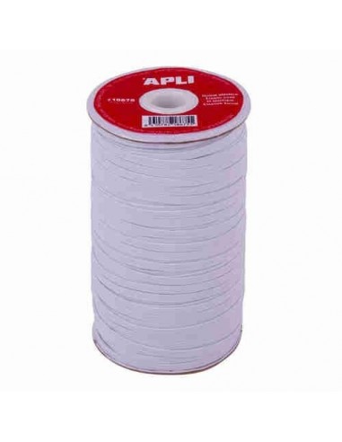 Bobina de cuerda el  stica plana blanca 5 mm x 100 m