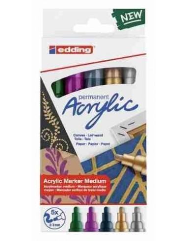 Rotuladores edding   acrylic marker 5100 colores festivos