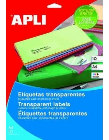 Etiquetas de poli  ster transparentes