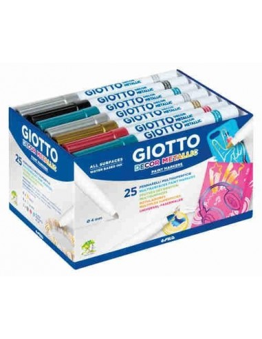 Schoolpack 25 rotuladores Giotto Decor Metal