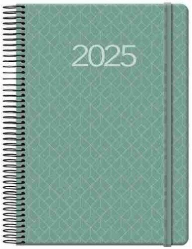 Agenda D  a P  gina Newport Espiral 14x20 Verde 2025