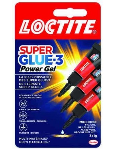 Pegamento Loctite Super Glue 3 Mono dosis 3x1 Power Gel