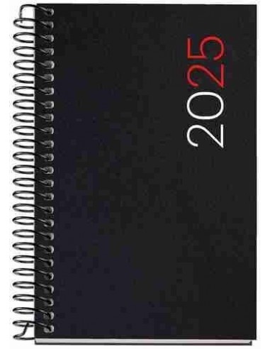 Agenda Día Página polipropileno Espiral Caddy City 80 x 120 negro 2025