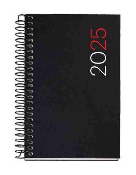 Agenda Día Página polipropileno Espiral Caddy City 80 x 120 negro 2025