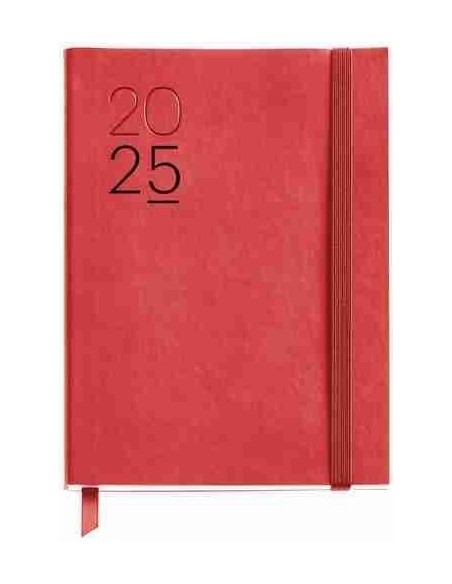 Agenda D  a P  gina flexible cosida Journal Luxor 122 x 168 rojo 2025