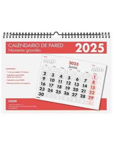 Calendario de pared n  meros grandes 2025