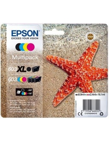 EPSON tinta MultiPack Std/XL Estrella de mar 4 tintas 603 XL negro/Std. CMY No Tag Multi